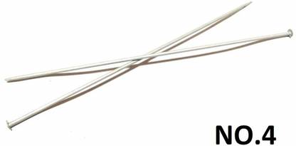 JAKEY Aluminium Knitting Needle Large Size - No 4, Length - 35Cm Hand Sewing Needle