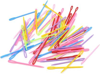 ADW CRAFT'S Large Eye Plastic Needle(Size-5.5 cm, Pack of each 3)|Big Eye Plastic Needle Hand Sewing Needle