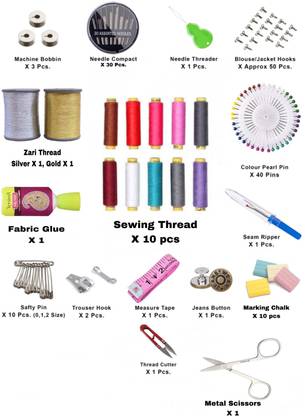 DLM Embroidery Materials Starter Kit Tutorial DIY Set Sewing Color Thread Kits Hand Sewing Needle