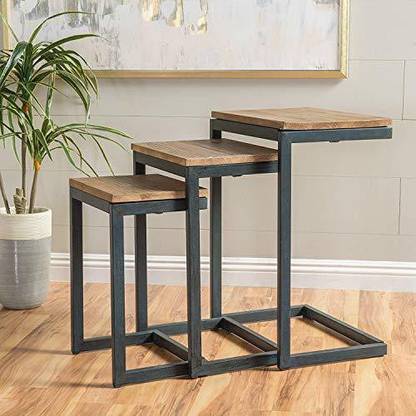 FURNISHIAA Solid Wood Nesting Table