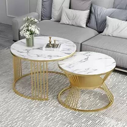 bloo mart Present Modern Two nesting side tables and end table for the living room madeof Metal Nesting Table