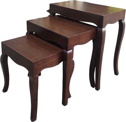lumber casa TEAK WOOD NESTING TABLE ORIENTAL LEG DESIGN Solid Wood Nesting Table