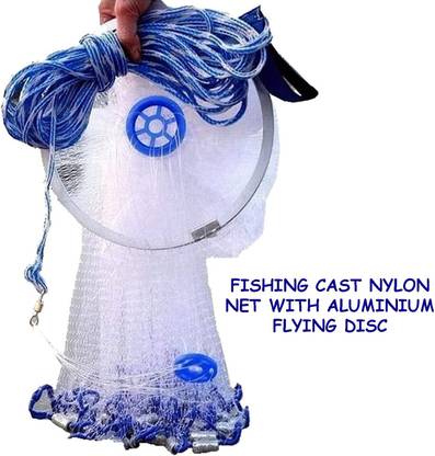 IRRESISTIBLY IRRESISTIBLE Fishing Casting Net 32 Pcs Sinker, Strong Nylon Material with Ring(White) Fishing Net