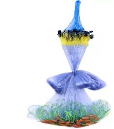 POTENCY 1 finger Heavy Duty Fishing Gillnet with 25mm Clay Sinker Thread - Up to 60 Feet Fishing Net
