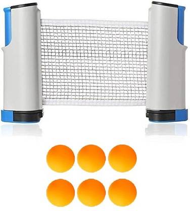 ARINEO Portable Table Tennis Net with Orange Balls 6 Pcs Table Tennis Net