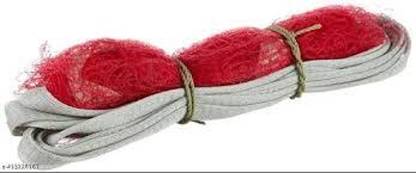Anu Sports Nylon Badminton Net With Upper Side White Tape (Red) Badminton Net