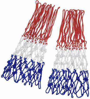 Swikaar Basketball Net 2 PCS Outdoor/Indoor Net (12 Loops) (Red+White+Blue) BBN5 Basketball Net
