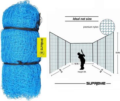 Supreme Cricket Net-03 (Blue) Nylon 100 Ft x 15 Ft Cricket Net