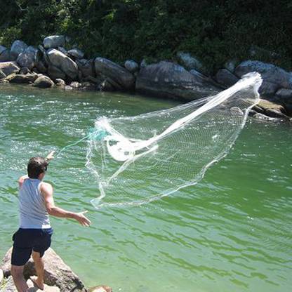 Adlo nylon net mart Throw Cast Net with Flying Fishing Nylon High Strength Fishing Cast Fishing Barrel Swivel