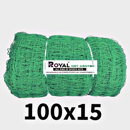 ROYALNETCENTER 100x15 Green Nylon Practice And Boundry Safety Net Cricket Net