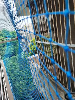 Supreme Nylon Balcony Net/Bird Net/Monkey Net/Child Protection Net 10FT X 5FT (BLUE) Bird Net