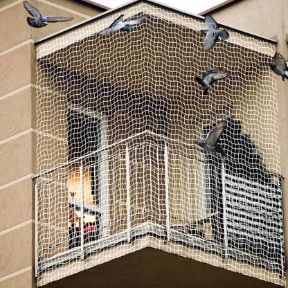 KUBER INDUSTRIES Nylon Bird Net for Balcony|Child Protection Net|Pigeon Anti Bird Net|6X10|White Bird Net