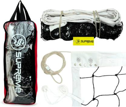 Supreme Volleyball Net Nylon(Thick) With Iron Wire(Tournament Quality)Pack Of 1. Volleyball Net