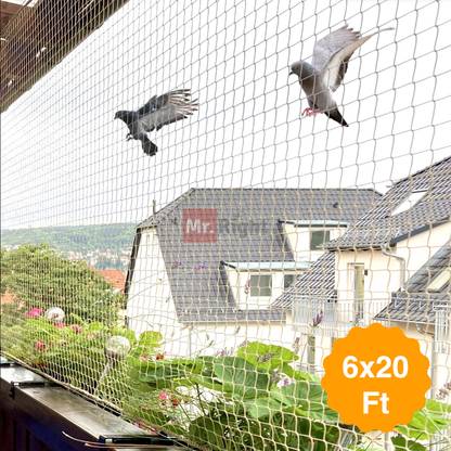 Mr. Right Pigeon Net for Balconies, Bird Control, Anti Bird Net (06x20 Ft) Cricket Net