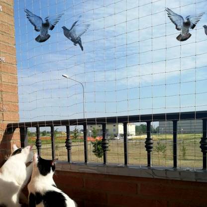 KUBER INDUSTRIES Nylon Bird Net for Balcony|Child Protection Net|Pigeon Anti Bird Net|8X10|White Bird Net
