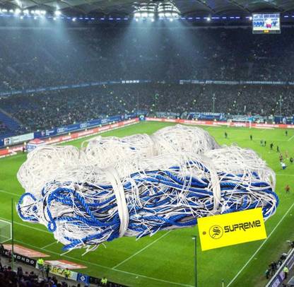 Supreme Football Net (Ultra) Nylon All Double Heavy Duty Machine Made (Pack Of 1 Pair) Football Net