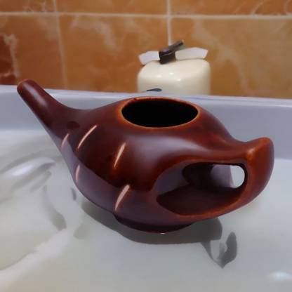 2activelife Ceramic Brown Neti Pot