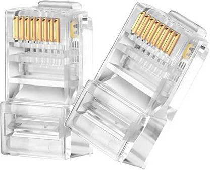 RAREGEAR RJ45 UTP Gold Plated Connector 23AWG Ethernet Cable Ends for Solid Wire Network Interface Card
