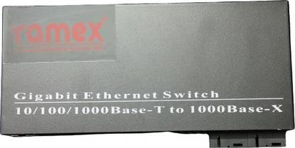 RAMEX 10/100/1000 Ethernet To Fiber Media Converter 8 RJ45 2 Fiber Unmanaged 8 Ports 1000 Mbps Network Switch