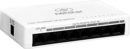 Netstar All Purpose Reverse PoE (RPoE) Switch | 10/100 Mbps | NS-8FE-RP | Made in India 8 Ports 100 Mbps Network Switch