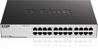 D-Link 24-Port Unmanaged Gigabit Switch 24xGigabit Ethernet Network, 2 Layer Supported 24 Ports 1000 Mbps Unmanaged Network Switch
