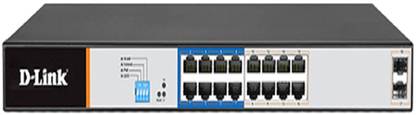 EPSILONCARBON 16+2 Port Gigabit Unmanaged PoE Switch | DGS-F1018P-E 16-250m PoE Switch + 2SFP 16 Ports 1000 Mbps Unmanaged Network Switch