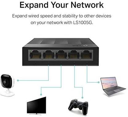 ABC 5 Port Gigabit Ethernet Switch | Desktop Ethernet | Unmanaged (LS1005G) 5 Ports 100 Mbps Unmanaged Network Switch