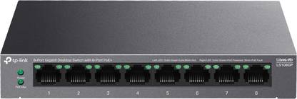 TP-Link LS108GP Gigabit Desktop Hub PoE+ up to 16 Gbps switching capacity 8 Ports 1000 Mbps Network Switch