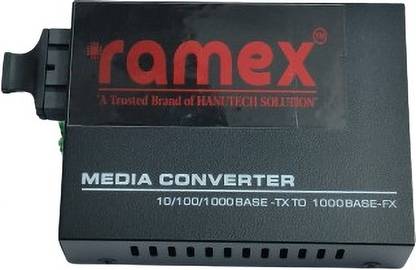 RAMEX Singlemode Duplex Fiber To Ethernet Media Converter 10/100/1000Mbps 20KM 1 Ports 1000 Mbps Unmanaged Network Switch