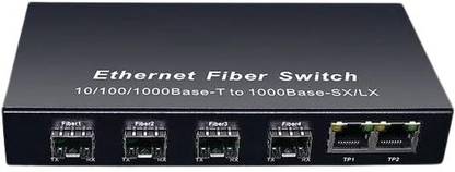 RAMEX SFP Fiber Switch 10/100/1000Mbps 4*SFP Ports 2 RJ45 Ports 0-120KM 1 Ports 1000 Mbps Network Switch