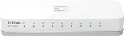 D-Link DES-1008C 8-Port Desktop Switch Stylish and Compact Design Unmanaged Switch 8 Ports 100 Mbps Unmanaged Network Switch