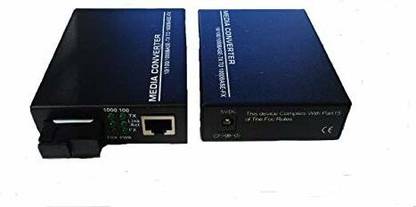 HANUTECH 10/100/1000 Mbps Ethernet to Fiber Optic Single Mode Single Fiber Gigabit Media Converter SMSF up to 20 Kms 2 Ports 1000 Mbps Smart Network Switch