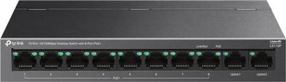 TP-Link LS110P 10/100Mbps Desktop Switch 8-Port PoE+ for IP Cameras and Devices 10 Ports 100 Mbps Unmanaged Network Switch