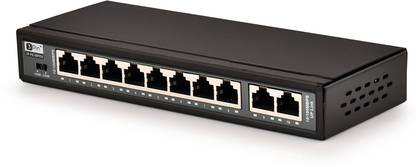 3PIN 3P PE 08FEU 10/100 Mbps PoE Network Switch with 2 Uplink Ports & 8 PoE Ports 10 Ports 1000 Mbps Unmanaged Network Switch