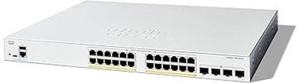 CISCO Catalyst 1300-24fp-4x Managed Switch, 24 Port Ge, Full Poe(C1300-24fp-4x) 24 Ports 1000 Mbps Smart Network Switch