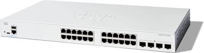 CISCO Catalyst 1300-24T-4X Managed Switch, 24 Port GE, 4x10GE SFP+ 24 Ports 1000 Mbps Smart Network Switch