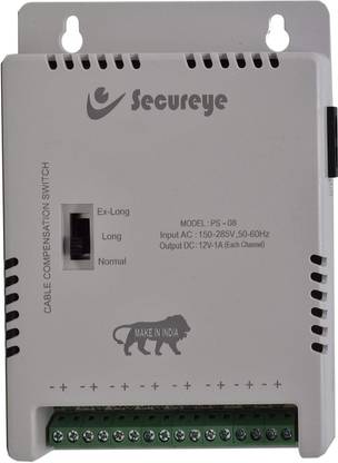 HI-FOCUS Security Camera's CCTV Power Supply for 8Channel (12V 10Amp) SMPS 1 Ports 1000 Mbps Fully Managed Network Switch