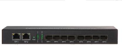 HANUTECH Gigabit Fiber Switch- 8 SFP 2 Ethernet Fiber Optic Converter 2 Ports 1000 Mbps Unmanaged Network Switch