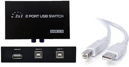 PreSolve Printer Sharing 2 Port USB Switch Box USB 2.0/ Hub For Printer. 2 Ports 100 Mbps Smart Network Switch