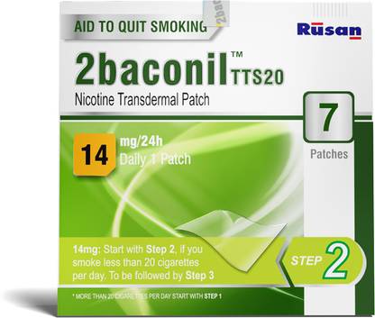 Rusan 2baconil Nicotine Transdermal Patch 14mg/24h | 7 Patches (Step 2) Nicotine Patch