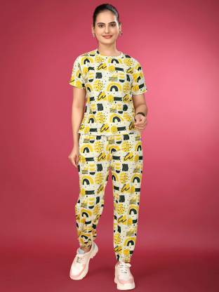 SAKARMAA Women Printed Multicolor Top & Pyjama Set