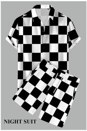 CHEAPSHIRTS Men Printed Black Top & Shorts Set