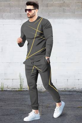 TRIPR Men Printed Grey Night Suit Set