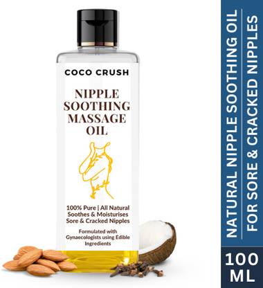 COCO CRUSH Natural Nipple Soothing Massage Oil - Moisturizes Sore & Cracked Nipples | Organic Nipple Cream