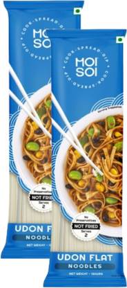 MOI SOI Udon Noodles Combo of 2 (Each Pack 150 gms | 100% Natural | No Preservatives) Instant Noodles Vegetarian