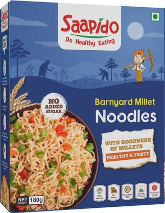SAAPIDO Barnyard Millet Healthy Noodles | Easy & Ready to Cook |No Maida - 180gms Instant Noodles Vegetarian