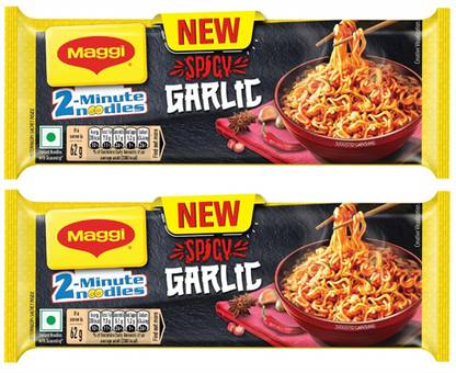 Maggi 2-Minute Spicy Garlic Noodles, 496 g(248g*2) Instant Noodles Vegetarian
