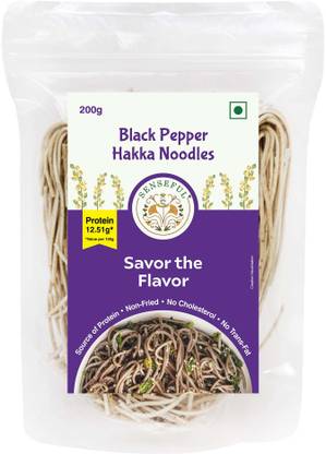 SENSEFUL Black Pepper Noodles - Spice Noodles - Non-Fried, No MSG, Nutritious & Preservative Free Hakka Noodles Vegetarian