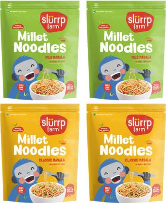 Slurrp Farm No MSG No Maida Millet Mild Masala & Classic Masala Hakka Noodles Vegetarian