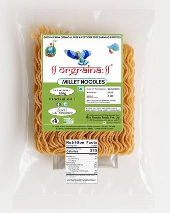orgraina Millet Noodles | Chemical-Free & Vegetarian | No Maida, No MSG, No Preservatives Instant Noodles Vegetarian